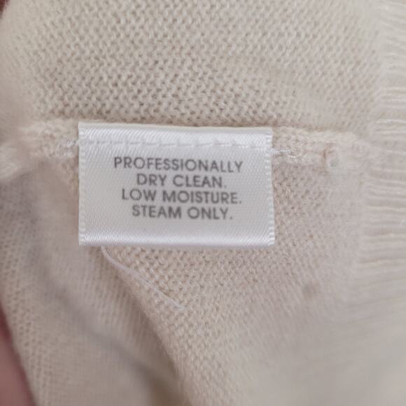 Charter Club 100% Cashmere sweater Size Med cream shawl collar Preppy Old Money - Picture 6 of 6